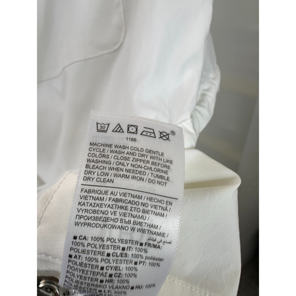 Athleta Advantage Cinch Top White Short Sleeve Full Zip Utility Shirt Small EUC - Picture 9 of 12